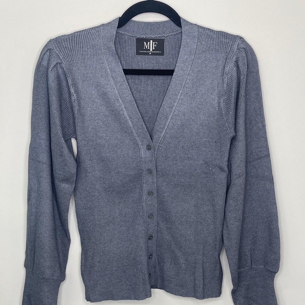 Grey V-Neck Cardigan